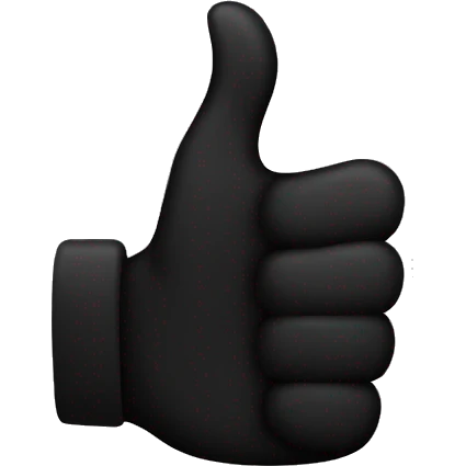 Very very black thumb up emoji  emoji