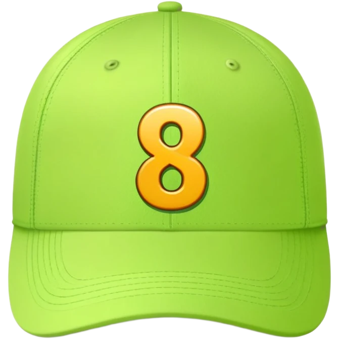 light lime cap with number “8” on it emoji