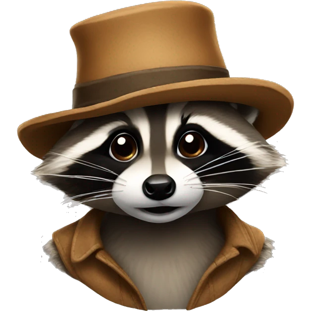 Raccoon with a hat emoji