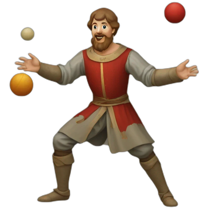 medieval juggler juggling 4 balls emoji