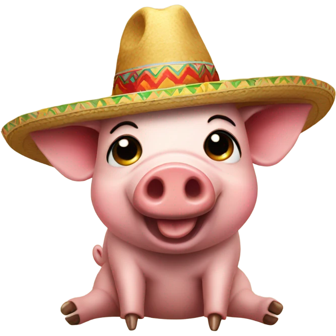 Pig with sombrero  emoji