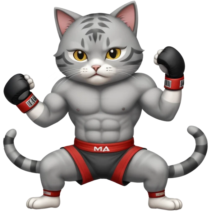 cat doing MMA fighting emoji
