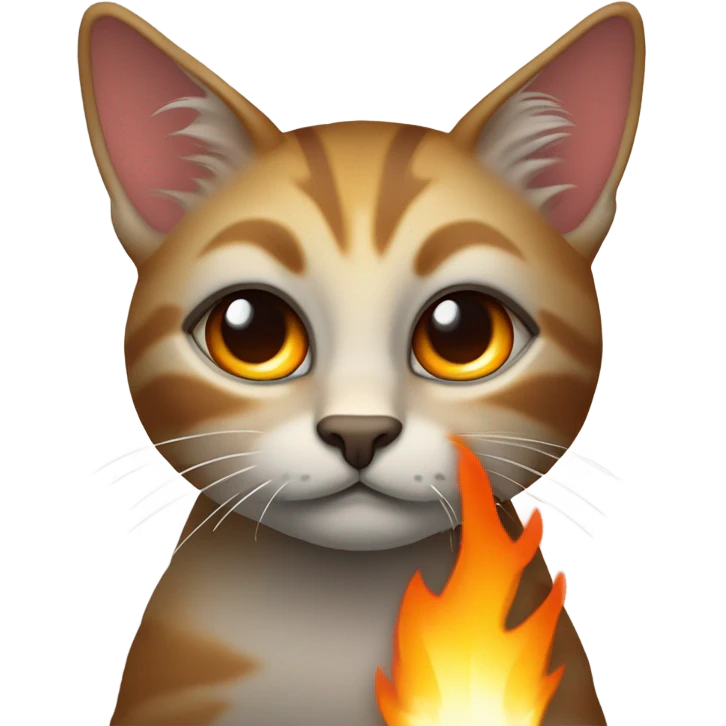 Eine Katze an Feuer  emoji