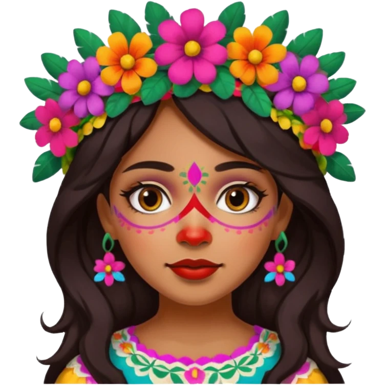 mexican girl with painted face emoji