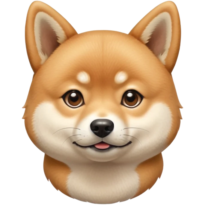 cute Shiba Inu dog confused with a playful, side-eye expression and a tilted head. The dog has light brown fur, big round eyes, and a soft smirk emoji