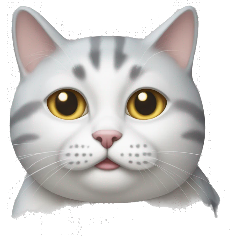 Fat white and grey cat emoji