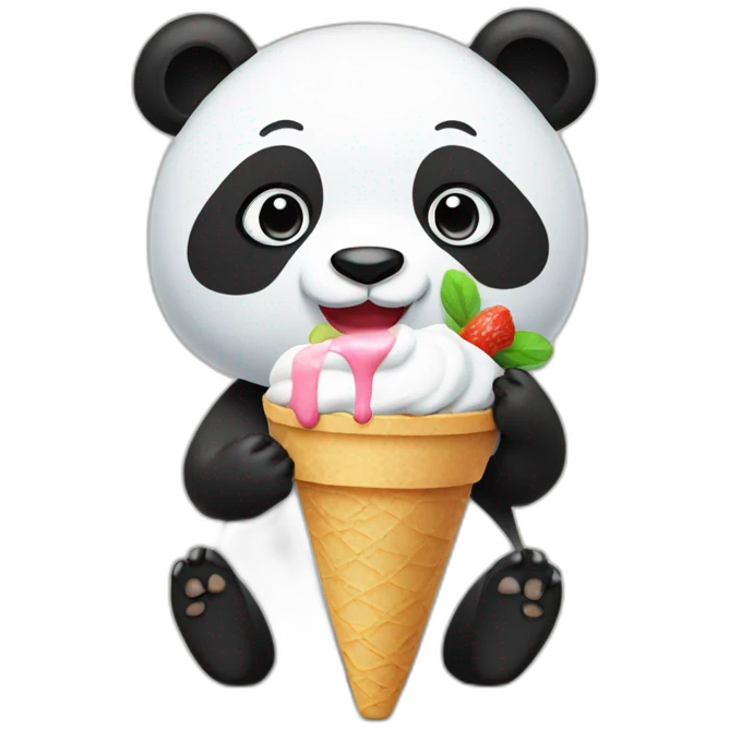 Panda eating ice cream emoji
