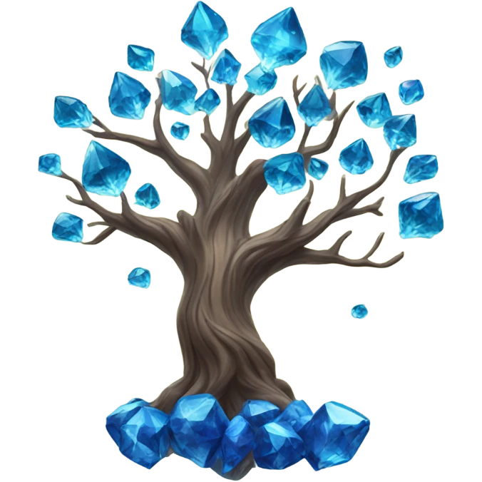 big tree with blue crystals emoji