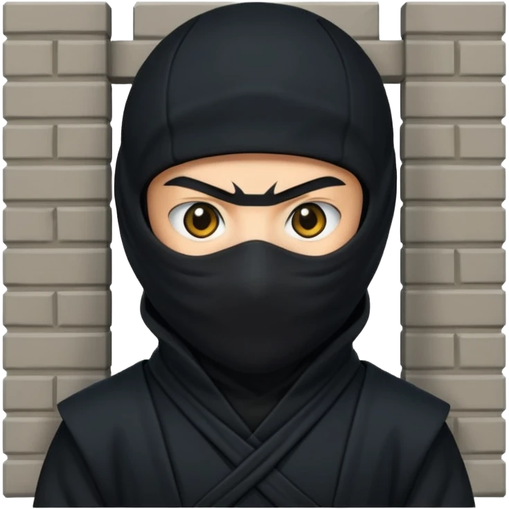 ninja peeking from behind a wall emoji