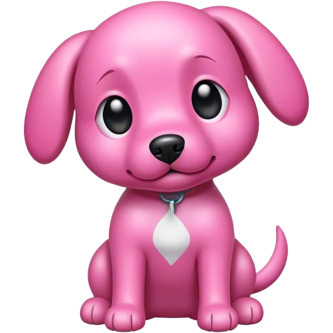 Pink dog with a body emoji