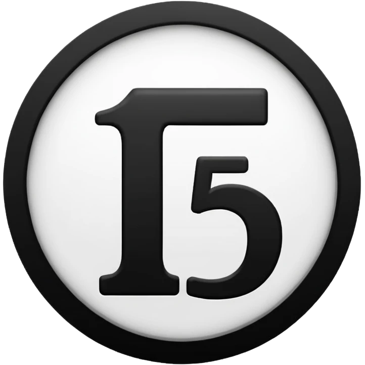 The number 15 in a black circle emoji