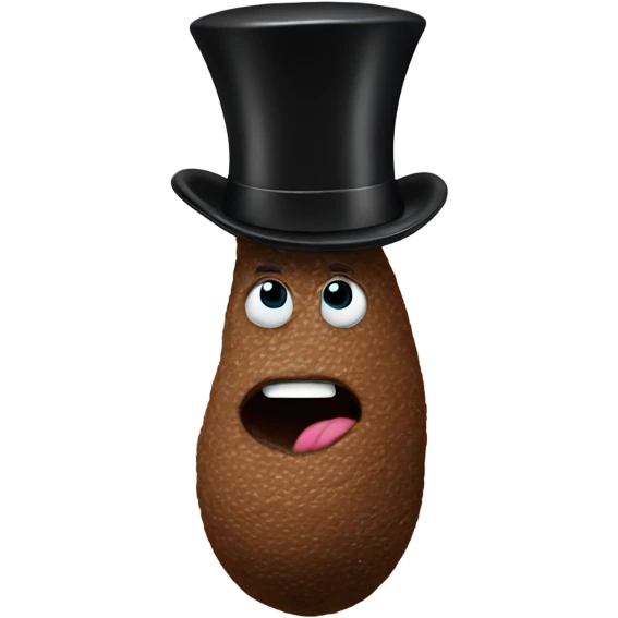 A turd with a top hat  emoji