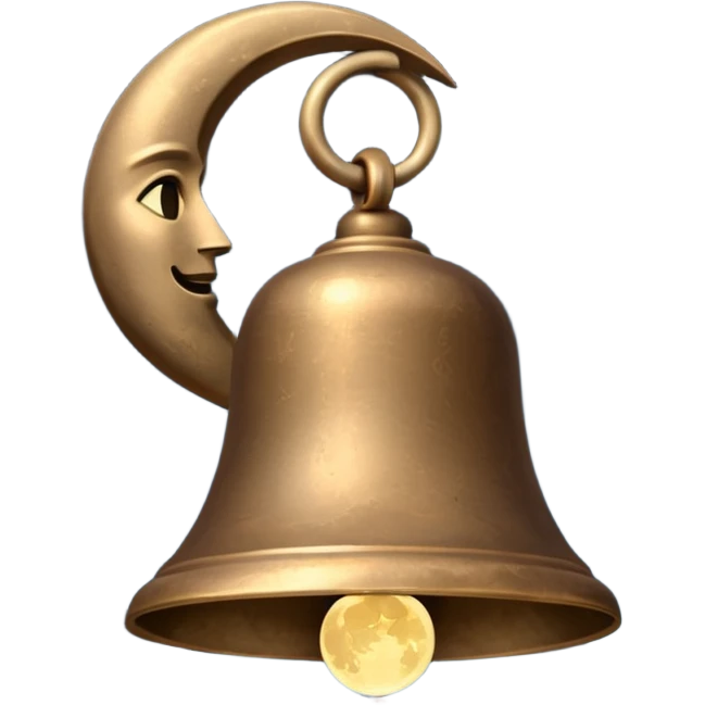 the midnight bell with moon at the back emoji