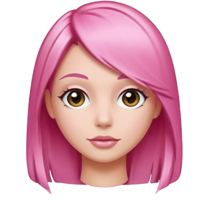 Sleek pink hair emoji, classy emoji