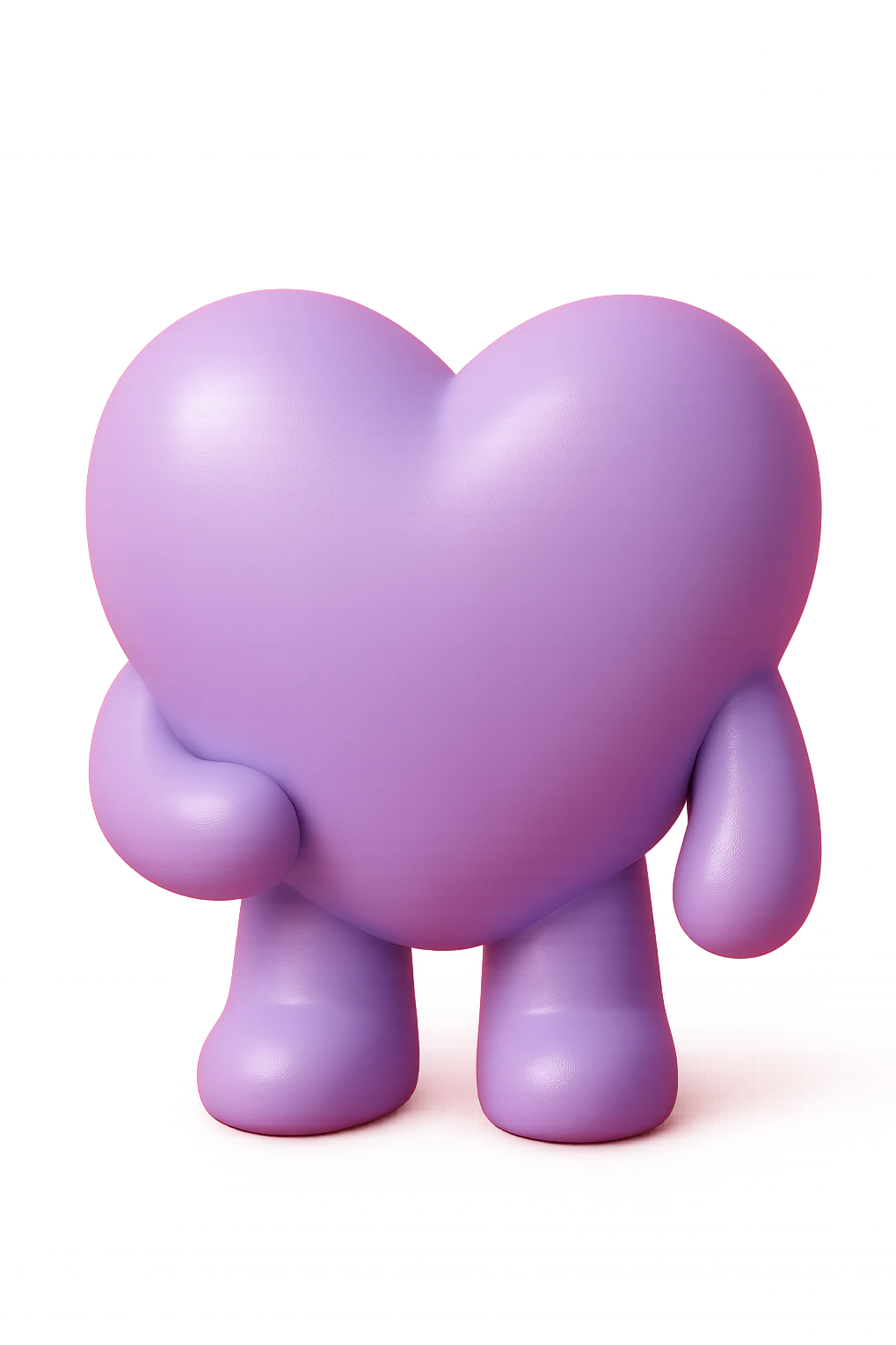 purple heart, vinyl figure style, collectible toy look, no text emoji
