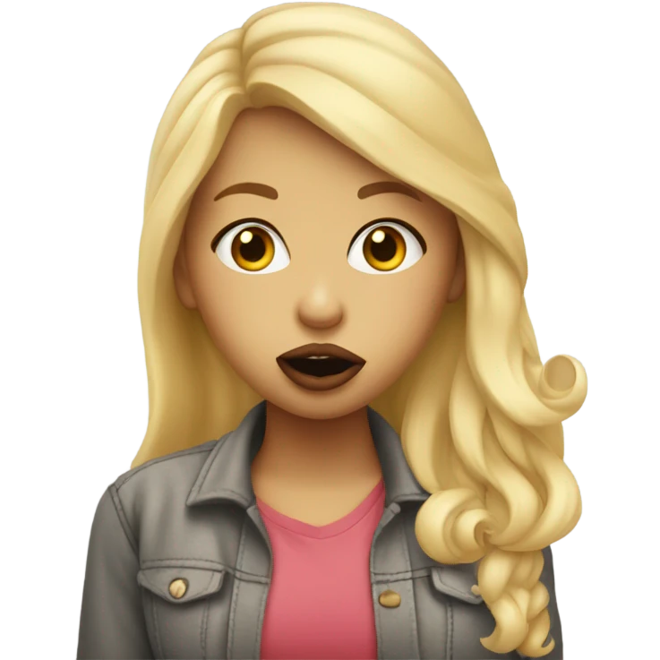 Blonde girl blowing a kiss emoji