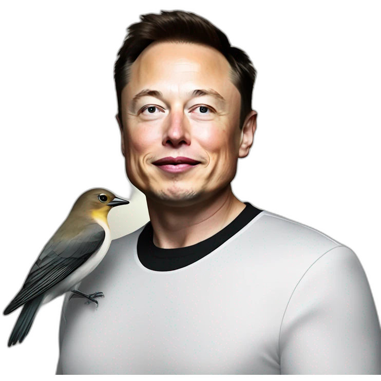 elon musk with bird emoji