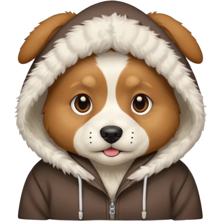Dog wearing a hoodie emoji