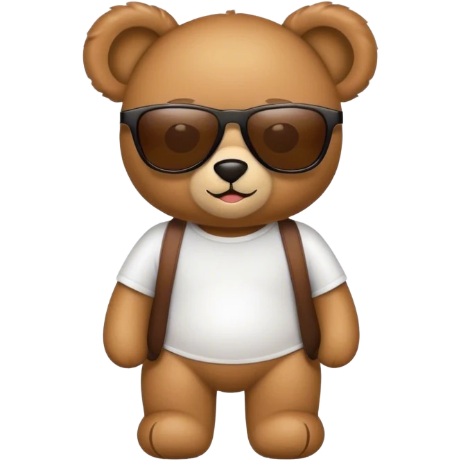 The actuel Teddy bear emoji but with cool sunglasses  emoji