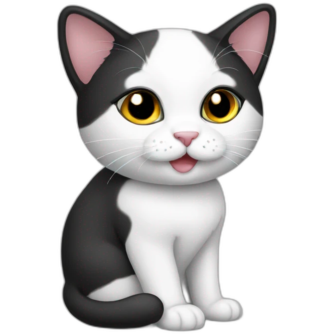 Blackwhite cat emoji