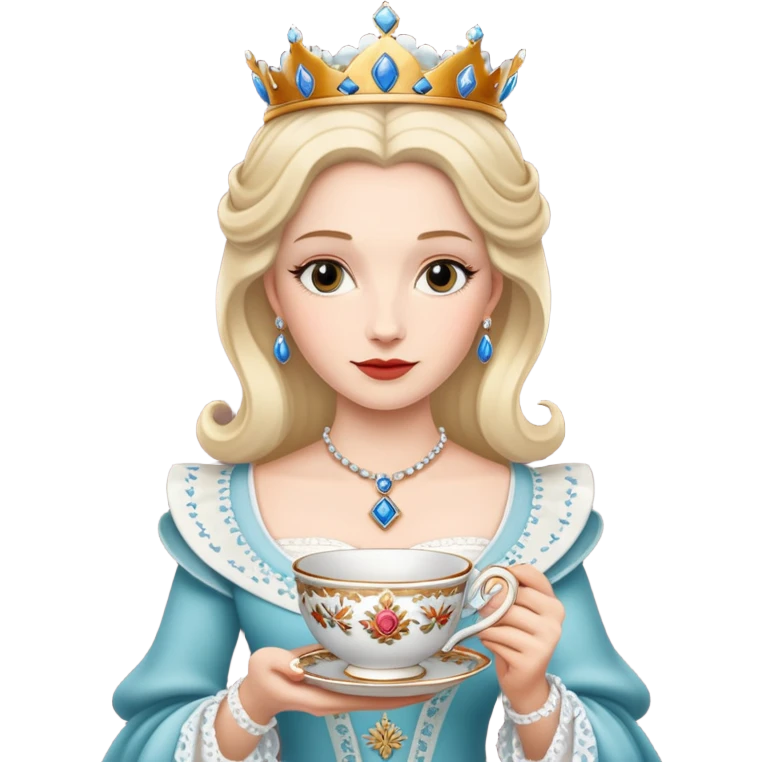 queen with a tea cup emoji