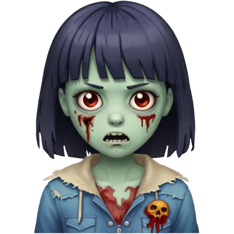 Zombie girl with bangs  emoji
