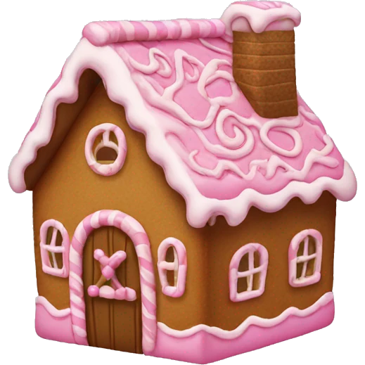 Pink Ginger bread house emoji