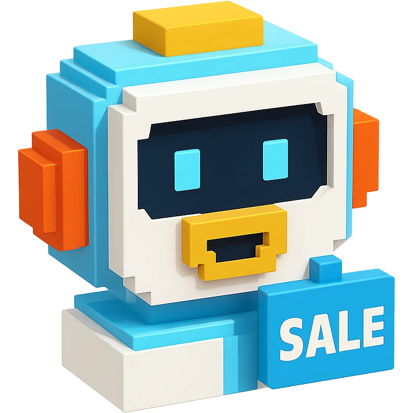 friendly robocop like ai sales teammate (head only) emoji