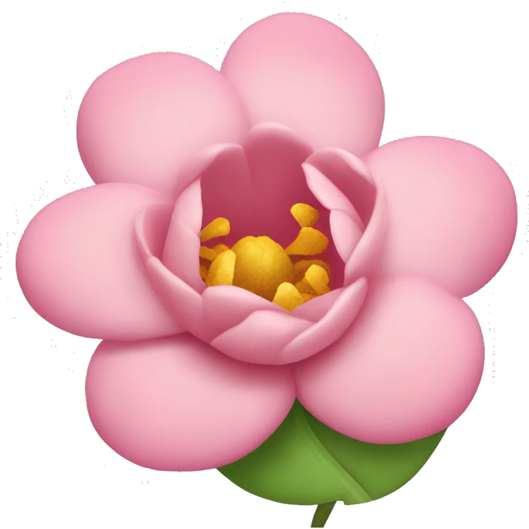 Feliz bonita com uma flor rosa  emoji