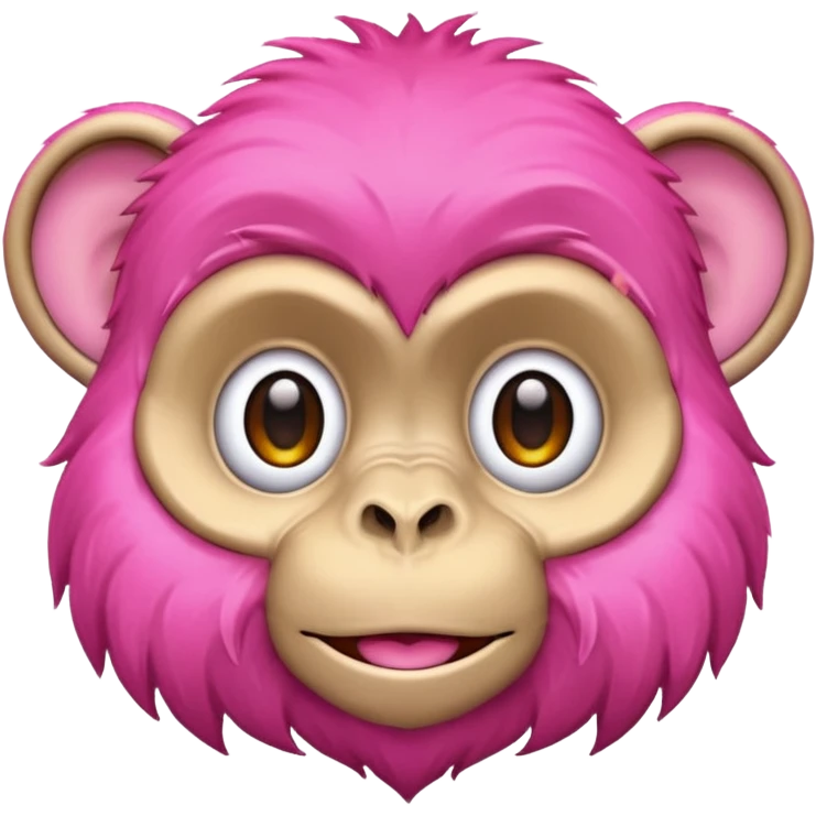 Un singe l’animal de couleur rose  emoji