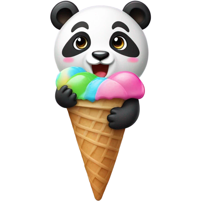 Panda eating ice cream emoji