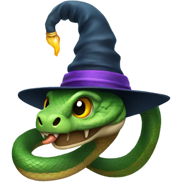 Snake wearing a wizard hat emoji