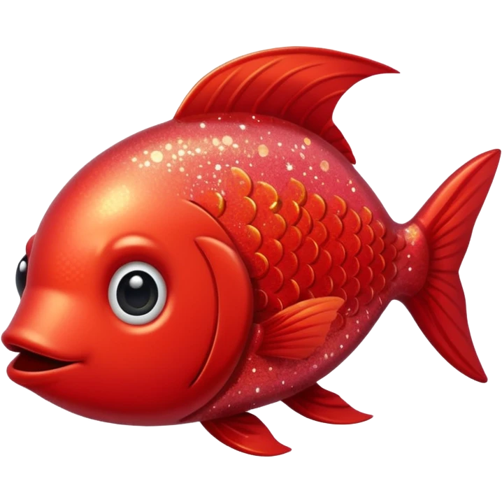 red glitter cute fish emoji