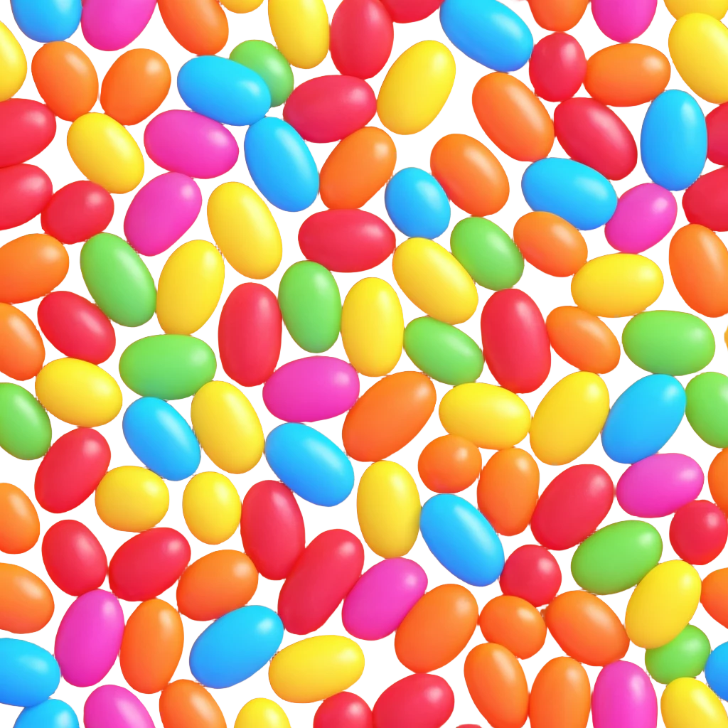 colorful jelly beans candy with crystallized sugar, transparent background emoji
