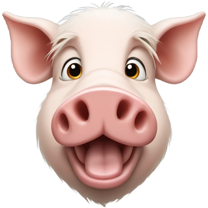 Pig head with goose beak and weasel hair emoji