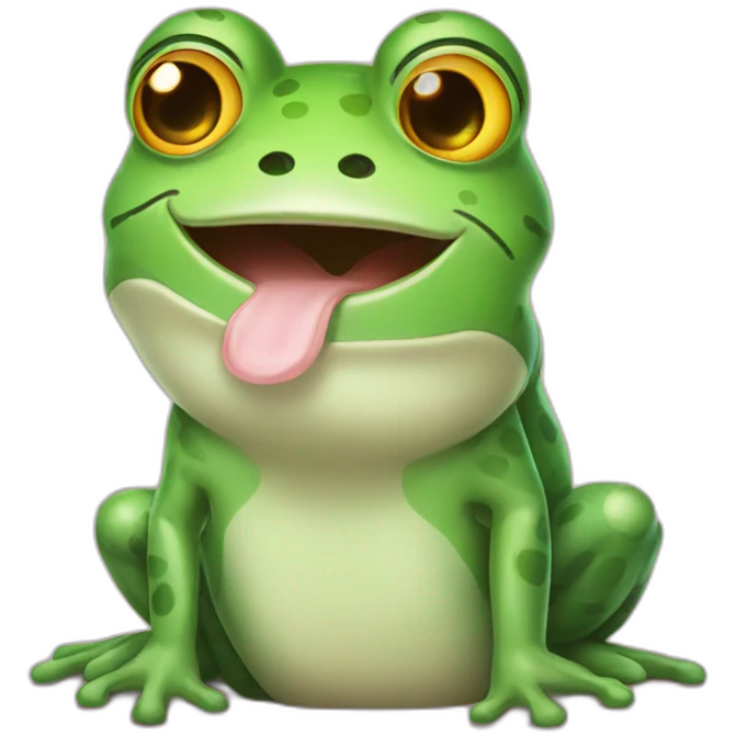 a frog with his best friend cat emoji