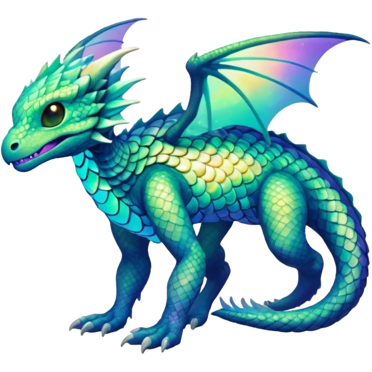 Scaley Opalescent Luminescent Fakémon-creature-fusion (full body) emoji