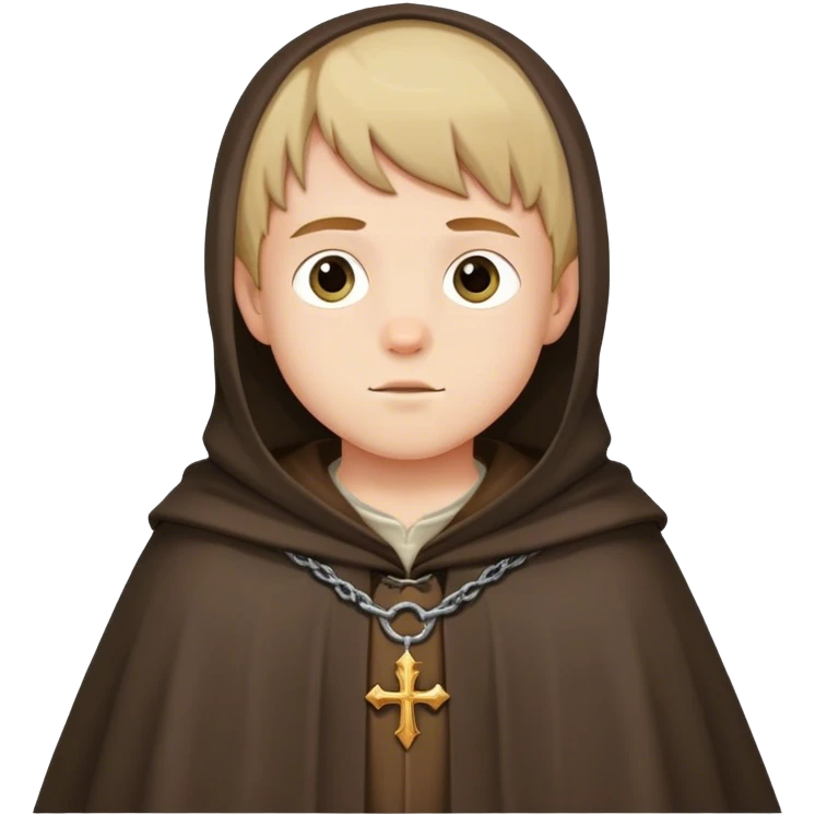 boy in pilgrim medieval cloak without hat emoji
