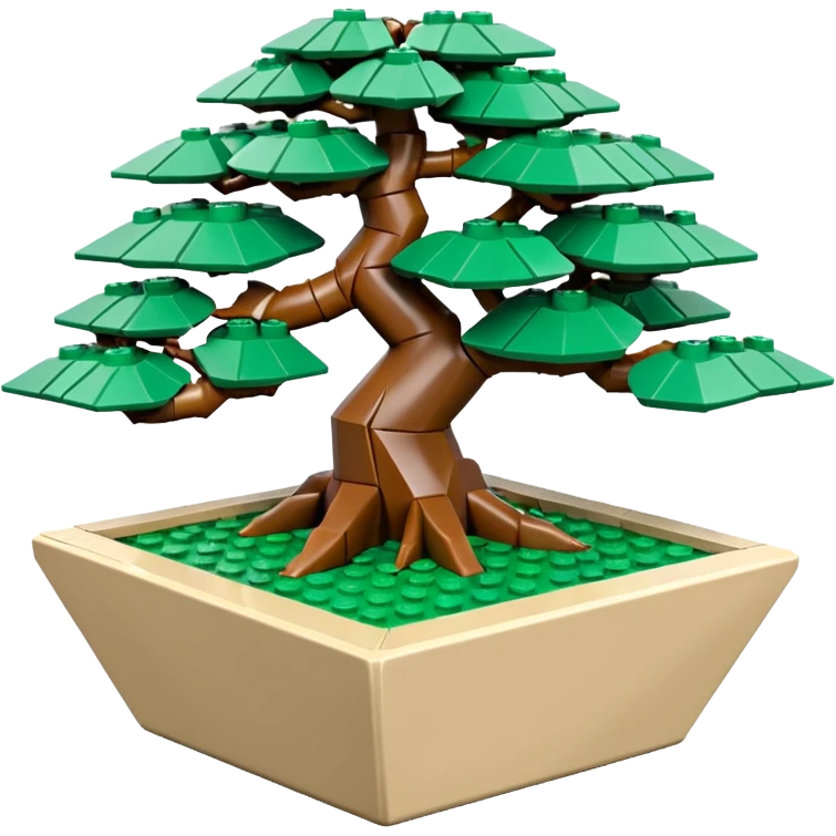 Completely Empty(new, freshly made, no tree in it) Lego bonsai pot with triangular angular faceted asymmetrical original shaped body  emoji