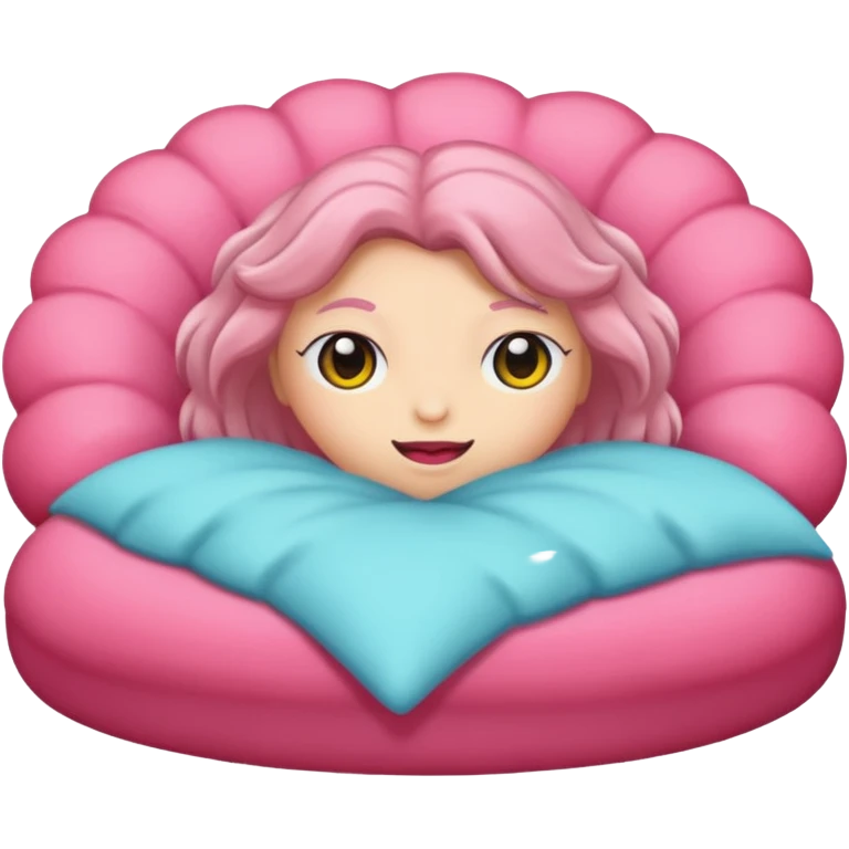 Hellrosa bett emoji
