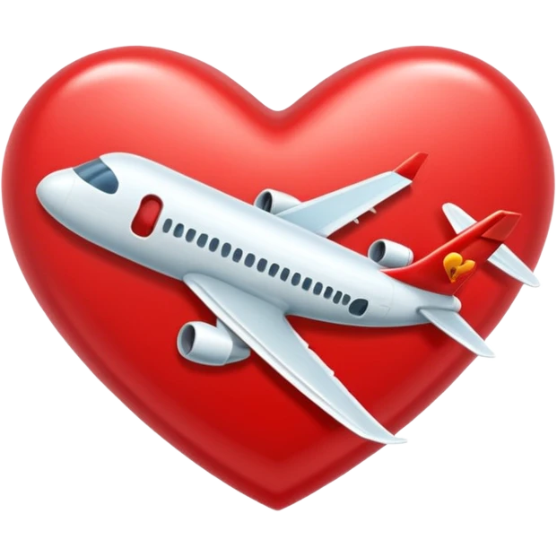 airplane themed heart emoji