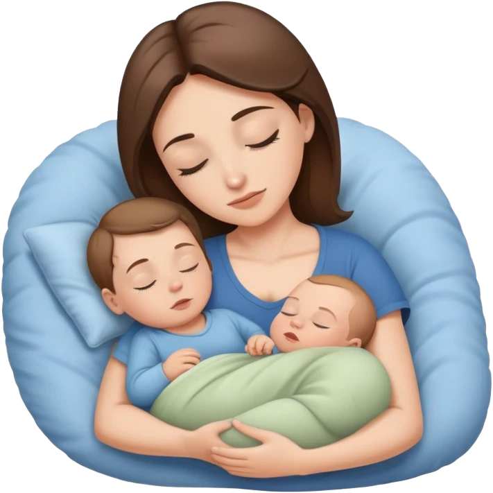 Light brunette fit mom forcing baby boy go to sleep emoji