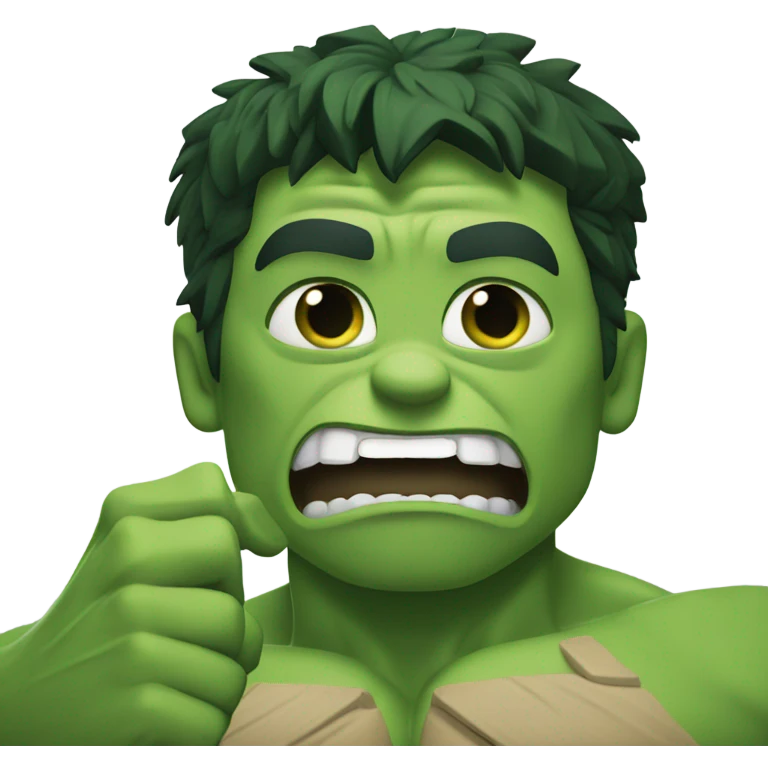 Hulk holding index finger and middle finger up emoji