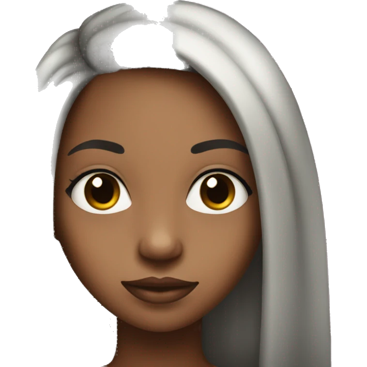 black girl with really long dark hair AND SUPER LONG EYELASHES THAT ARE VISIBLE emoji