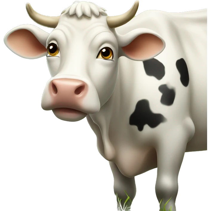 Cow in sunny pasture  emoji