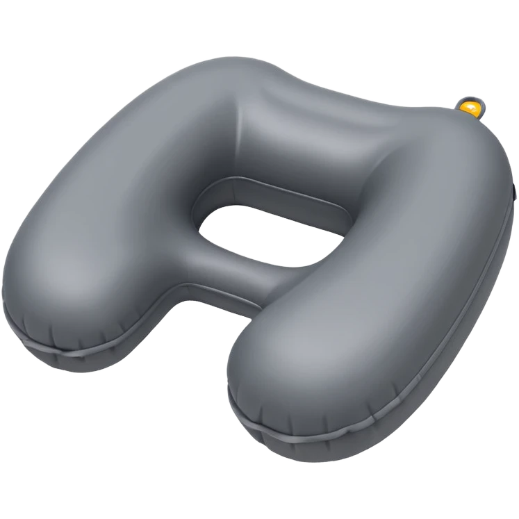 A compact inflatable travel pillow with a sleek surface and adjustable firmness. emoji
