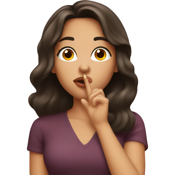 Brunette blowing a kiss emoji
