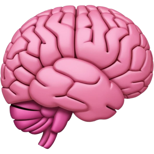 cerebro rosa normal minimalista e interrogación dentro emoji