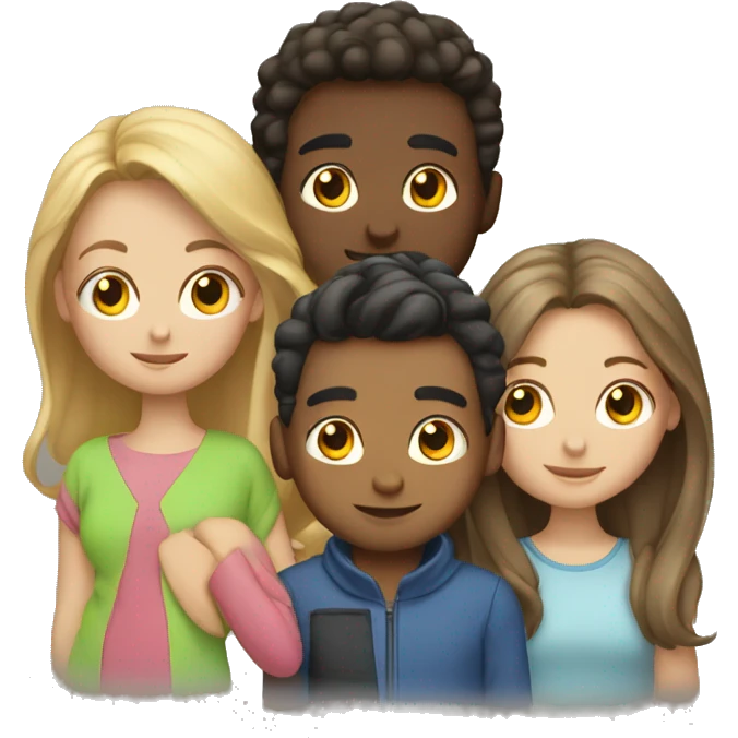 4 people 3 girls 1 boy emoji