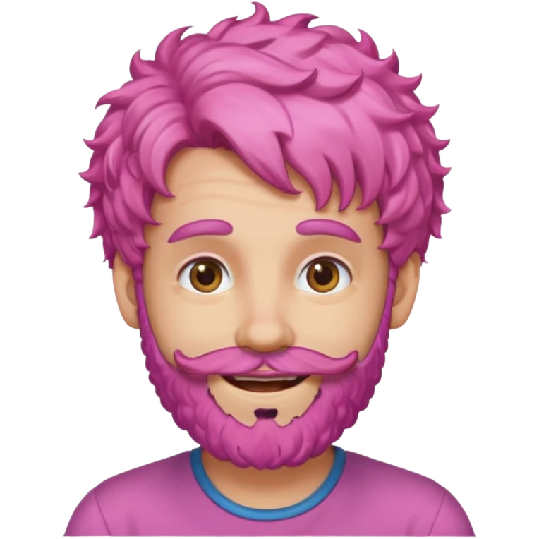 pink haired curly bearded man emoji